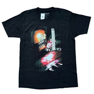 NWT Chainsaw Man Denji T-shirt Crunchyroll Size Large Black Anime New